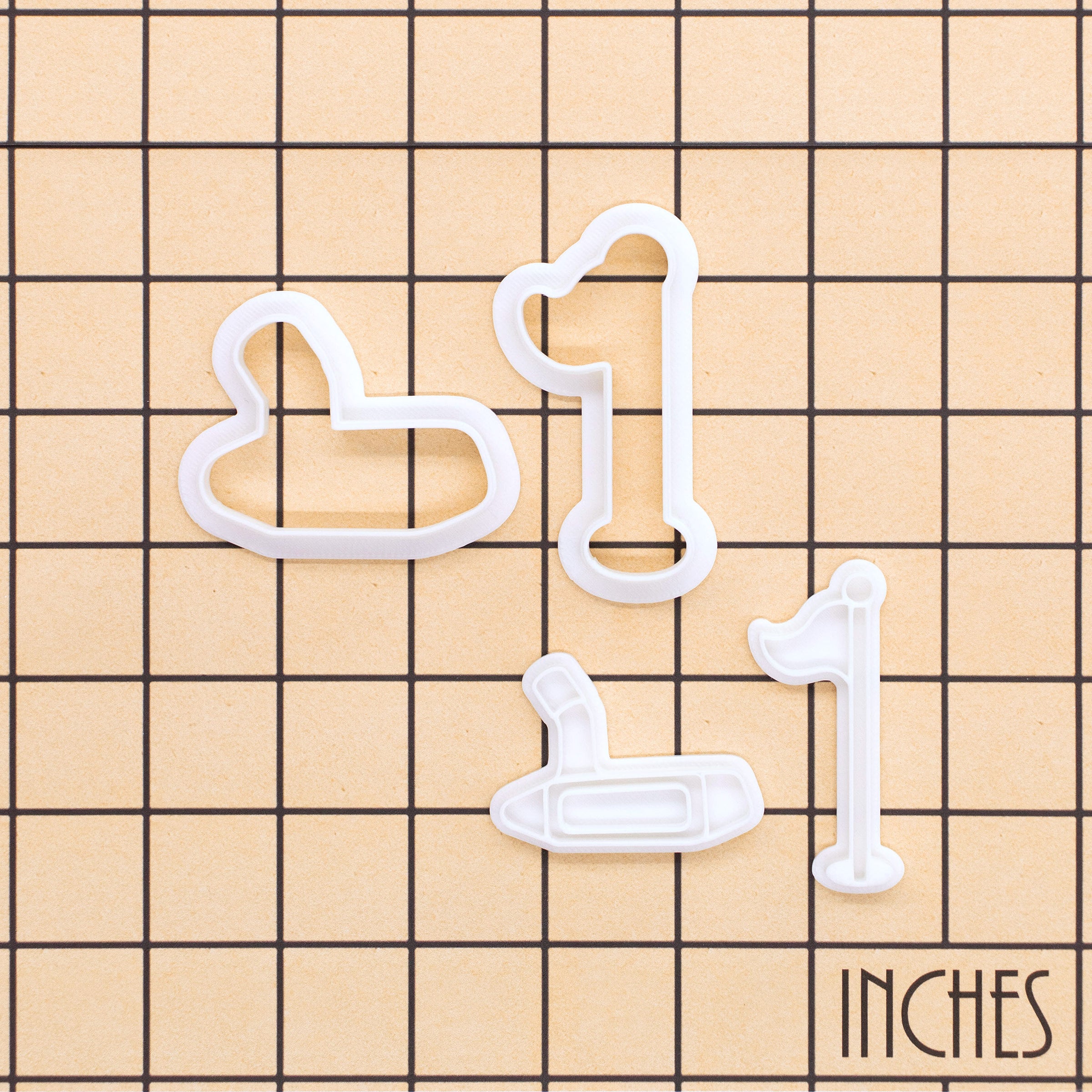 Set of 2 Golf Putter & Flagstick Mini Cookie Cutter & Stamp Sets