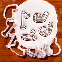 Set of 4 Golf Driver, Iron, Putter & Flagstick Mini Cookie Cutter & Stamp Set