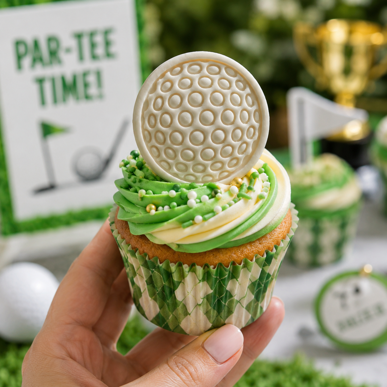 Golf Ball Mini Cookie Cutter & Stamp Set