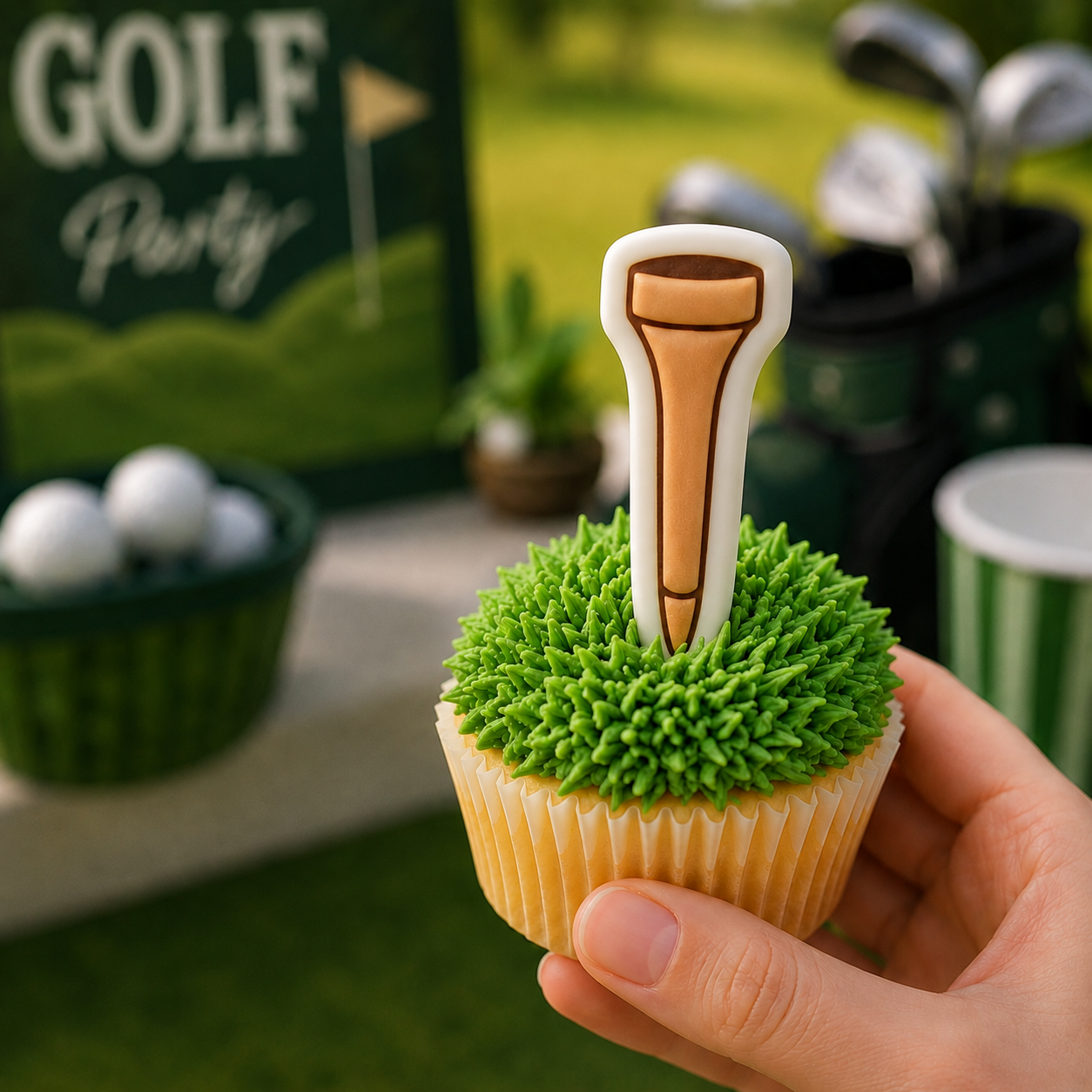 Golf Tee Mini Cookie Cutter & Stamp Set