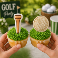 Set of 2 Golf Ball & Tee Mini Cookie Cutter & Stamp Sets