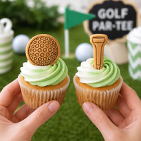 Set of 2 Golf Ball & Tee Mini Cookie Cutter & Stamp Sets