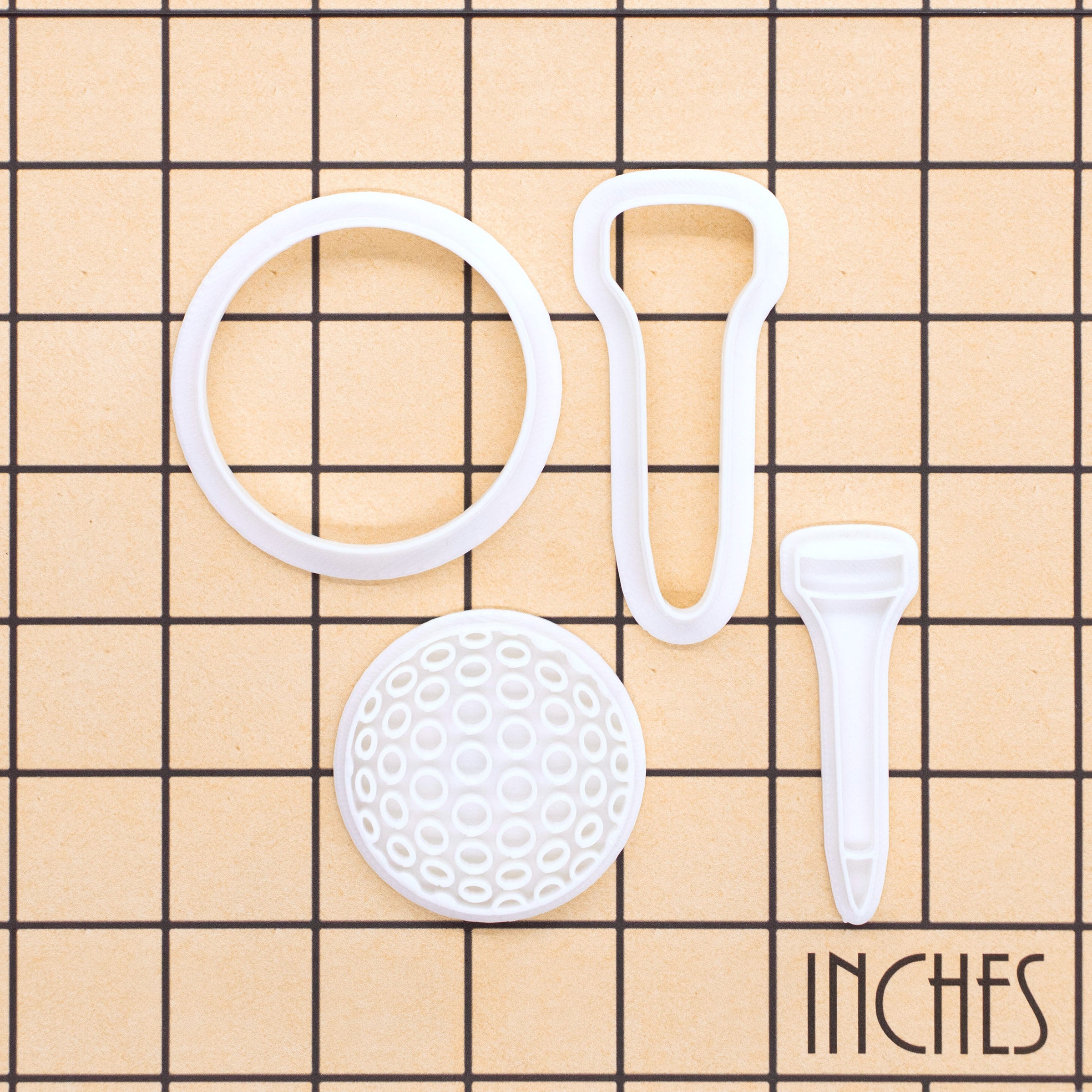 Set of 2 Golf Ball & Tee Mini Cookie Cutter & Stamp Sets