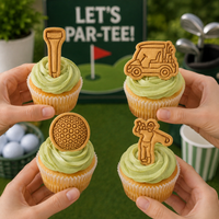 Set of 4 Golf Ball, Tee, Cart & Golfer Mini Cookie Cutter & Stamp Sets