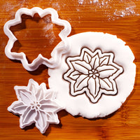 Poinsettia Flower Mini Cookie Cutter & Stamp Set
