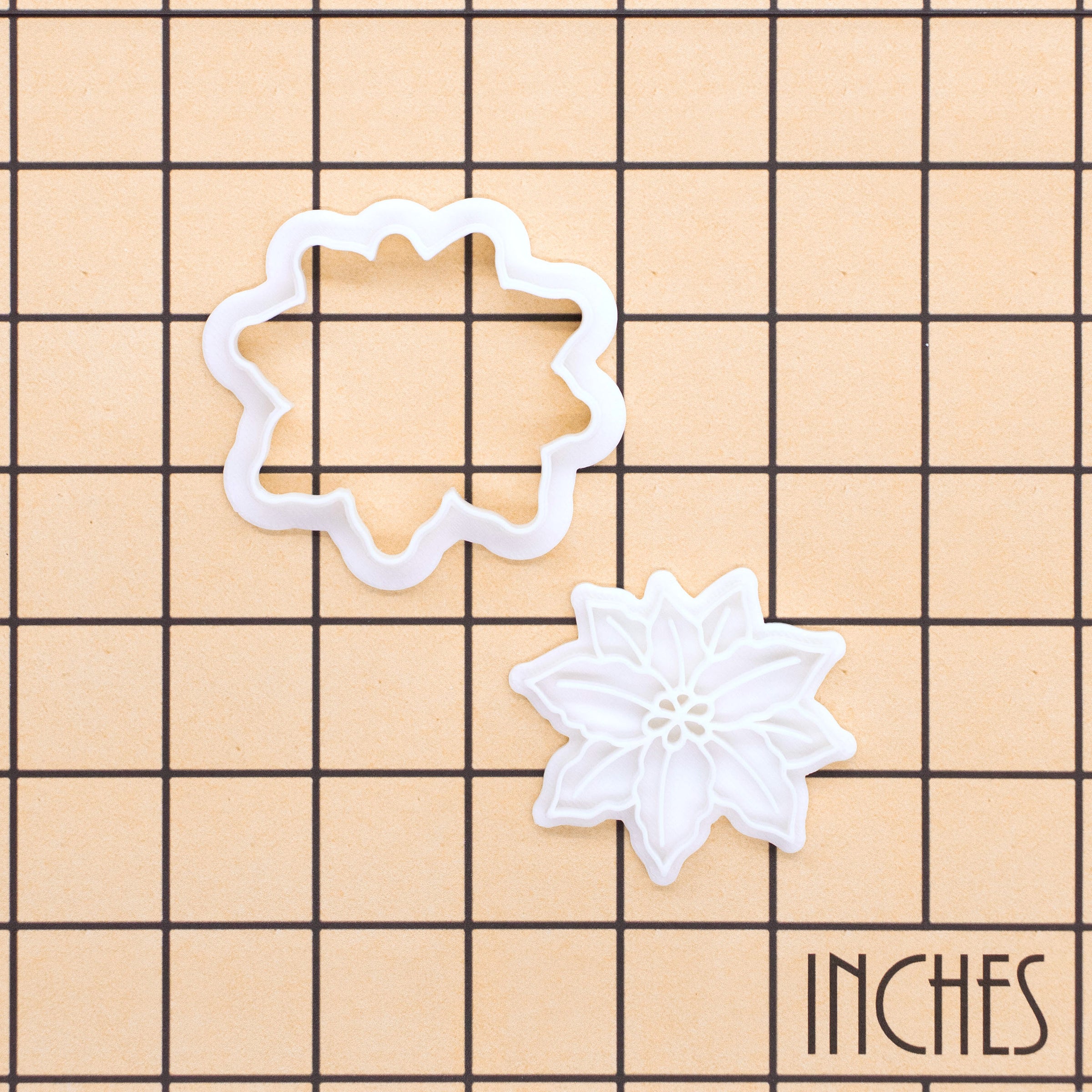 Poinsettia Flower Mini Cookie Cutter & Stamp Set