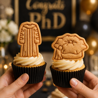 Set of 2 Doctoral Tam & Doctoral Regalia Mini Cookie Cutter & Stamp Set