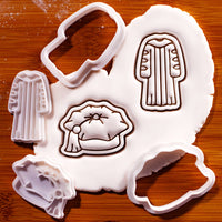 Set of 2 Doctoral Tam & Doctoral Regalia Mini Cookie Cutter & Stamp Set