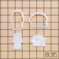 Set of 2 Doctoral Tam & Doctoral Regalia Mini Cookie Cutter & Stamp Set