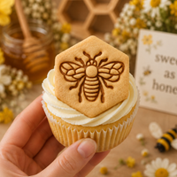 Honey Bee in Hexagon Mini Cookie Cutter & Stamp Set