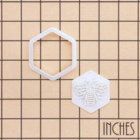 Honey Bee in Hexagon Mini Cookie Cutter & Stamp Set