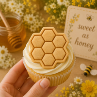 Hexagonal Honeycomb Mini Cookie Cutter & Stamp Set