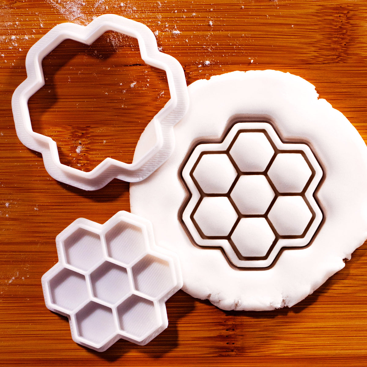 Hexagonal Honeycomb Mini Cookie Cutter & Stamp Set
