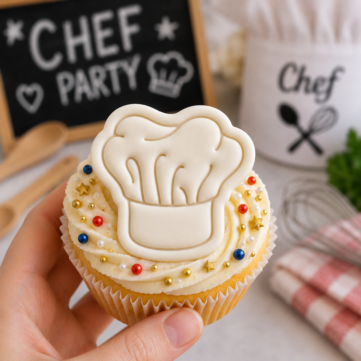 Chef Hat Mini Cookie Cutter & Stamp Set