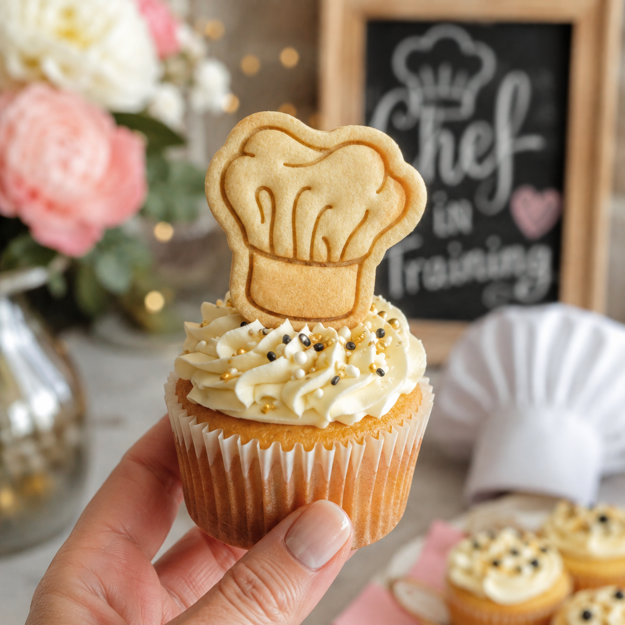 Chef Hat Mini Cookie Cutter & Stamp Set