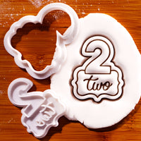 Number Two Mini Cookie Cutter & Stamp Set