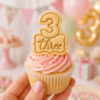 Number Three Mini Cookie Cutter & Stamp Set