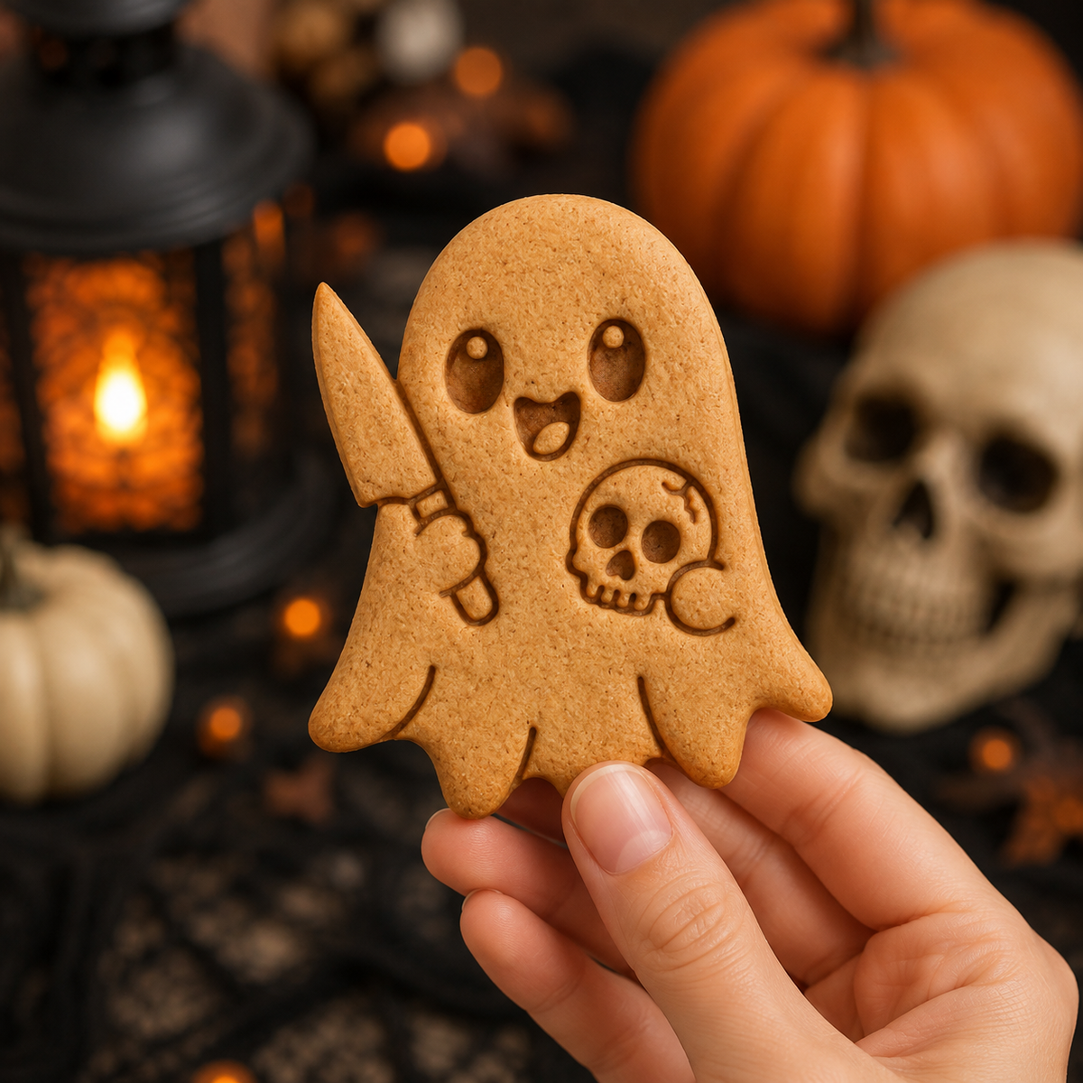 Mischievous Ghost with Skull Cookie Cutter