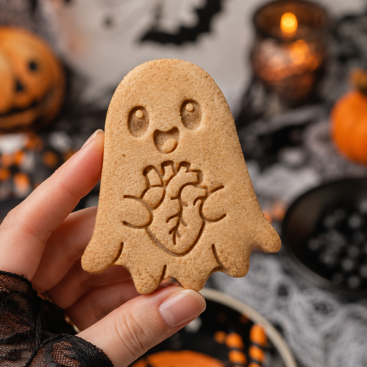 Ghost with Anatomical Heart Cookie Cutter