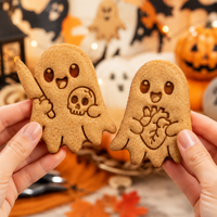 Set of 2 Mischievous Ghost with Skull & Anatomical Heart Ghost Cookie Cutters
