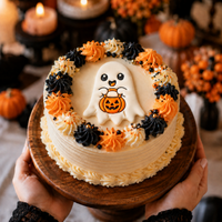 Ghost with Jack O Lantern Candy Bucket Cookie Cutter