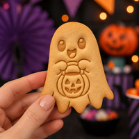 Ghost with Jack O Lantern Candy Bucket Cookie Cutter