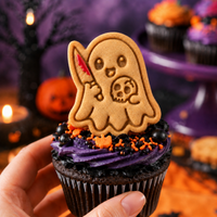 Mischievous Ghost Skull Mini Cookie Cutter & Stamp Set