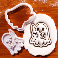 Mischievous Ghost Skull Mini Cookie Cutter & Stamp Set