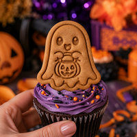 Ghost with Candy Bucket Mini Cookie Cutter & Stamp Set