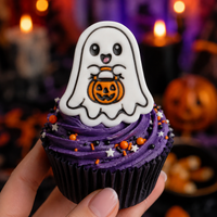 Ghost with Candy Bucket Mini Cookie Cutter & Stamp Set