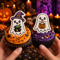 2 Mini Ghost Cookie Cutters & Stamps, Candy Bucket & Witchy Ghost