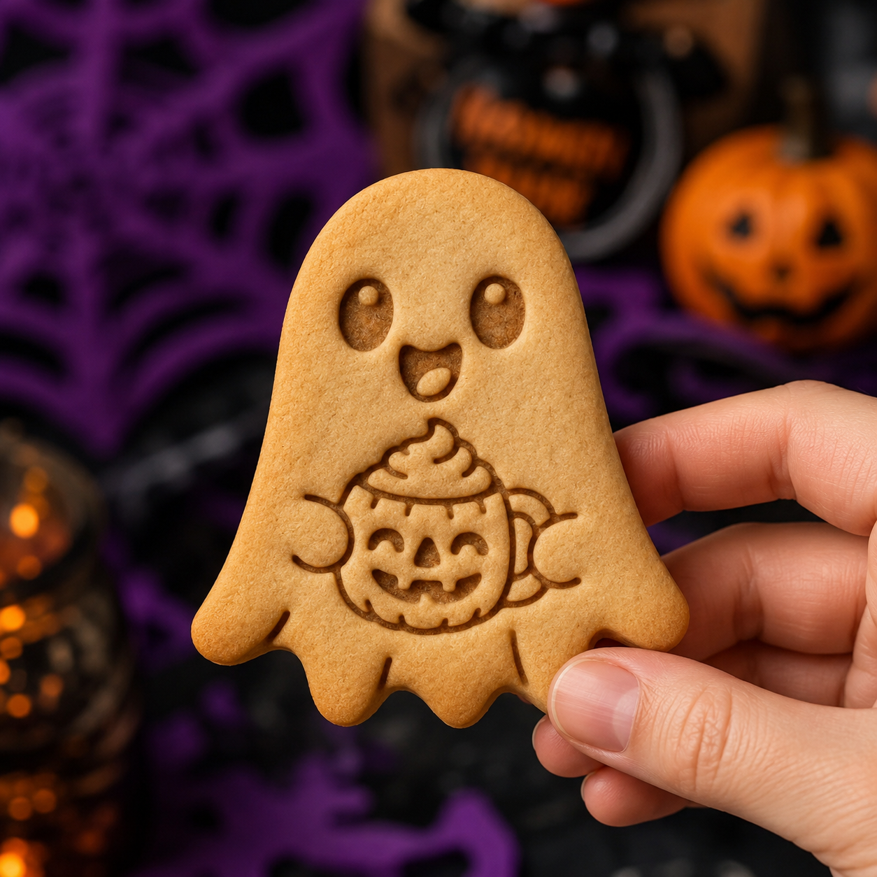 Ghost with Spiced Latte Cookie Cutter