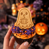 Ghost with Pumpkin Mini Cookie Cutter & Stamp Set