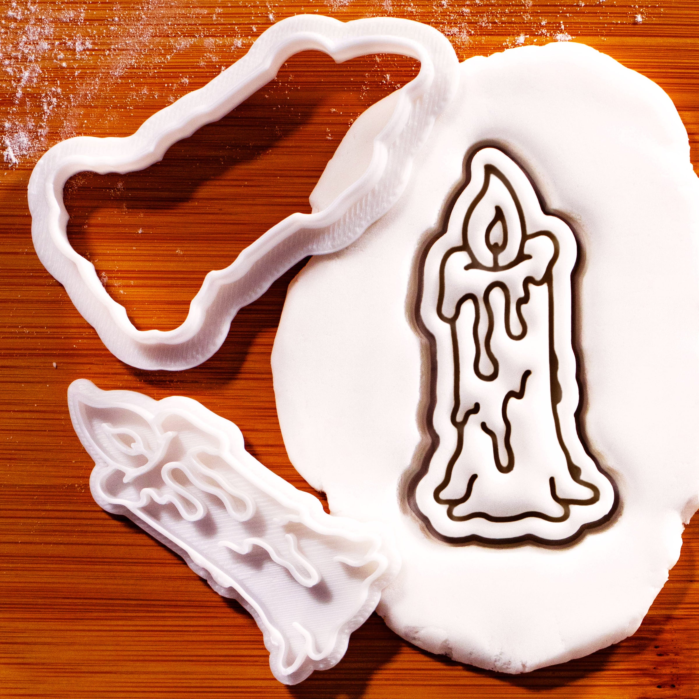 Witch Candle Mini Cookie Cutter & Stamp Set
