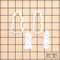 2 Mini Witch Cookie Cutters & Stamps - Candle & Finger