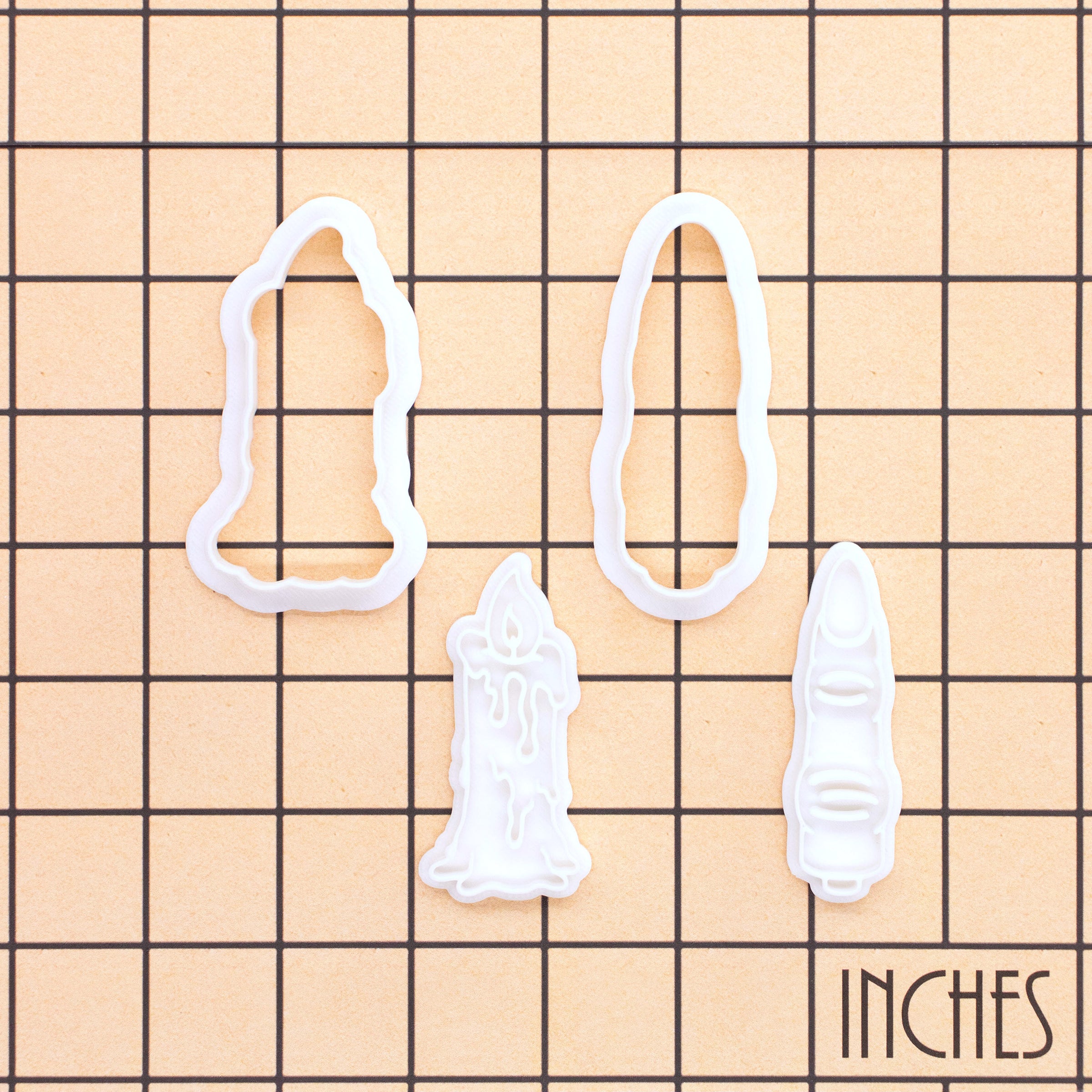 2 Mini Witch Cookie Cutters & Stamps - Candle & Finger