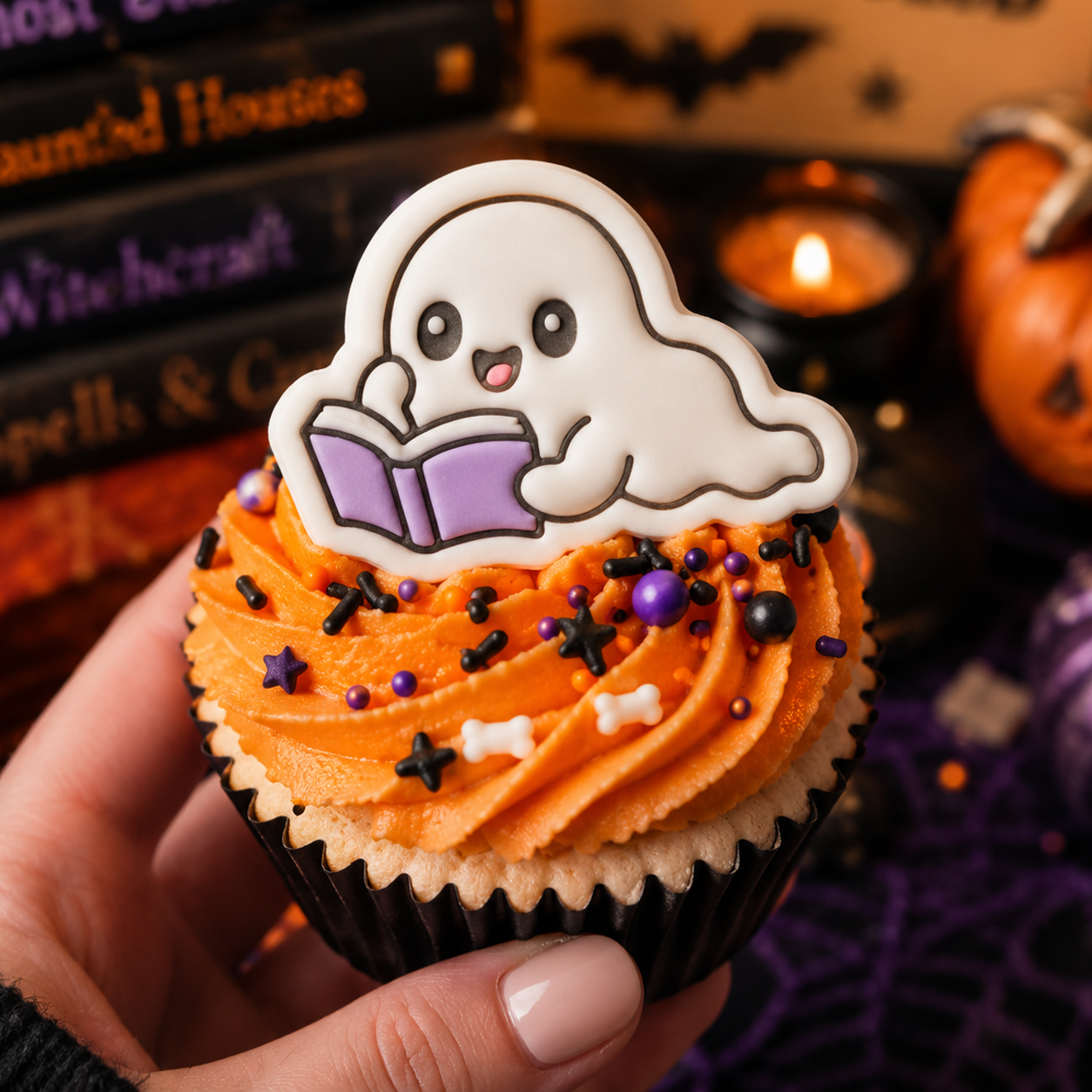 Bookworm Ghost Mini Cookie Cutter & Stamp Set