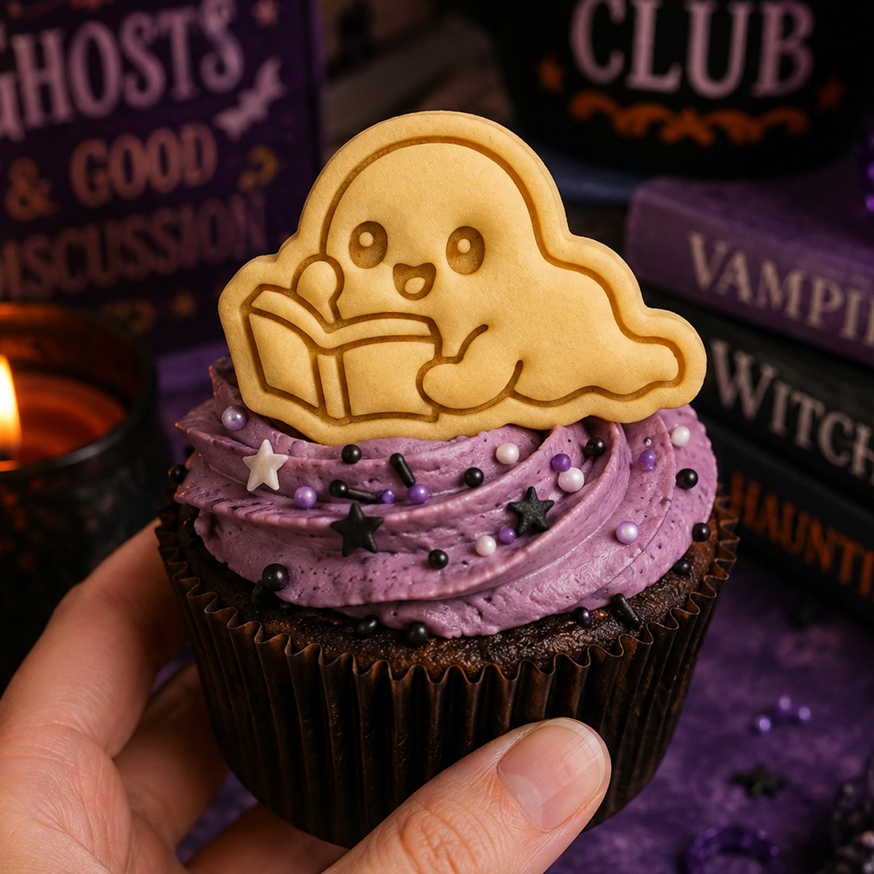 Bookworm Ghost Mini Cookie Cutter & Stamp Set