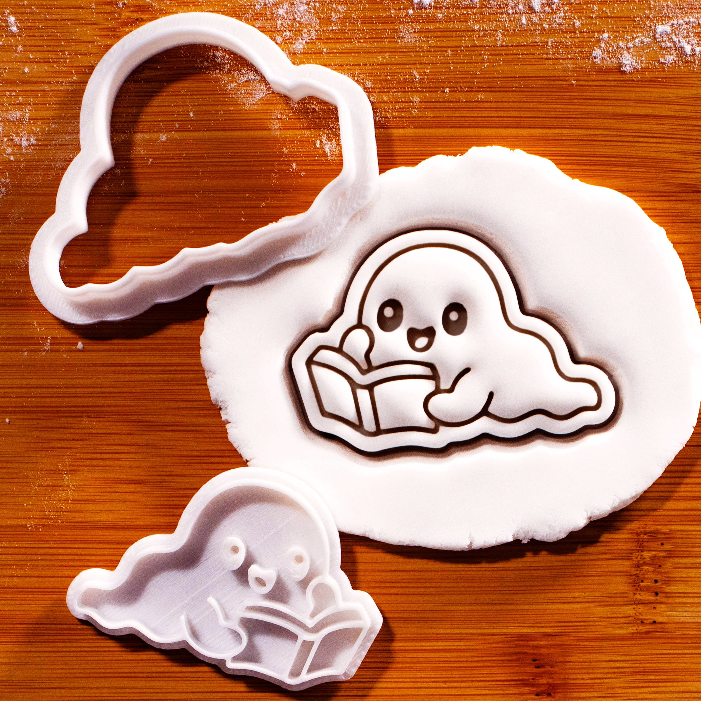 Bookworm Ghost Mini Cookie Cutter & Stamp Set