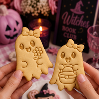 Set of 2 Ghost Cookie Cutters - Flower & Picnic Basket