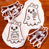 Set of 2 Ghost Cookie Cutters - Flower & Picnic Basket