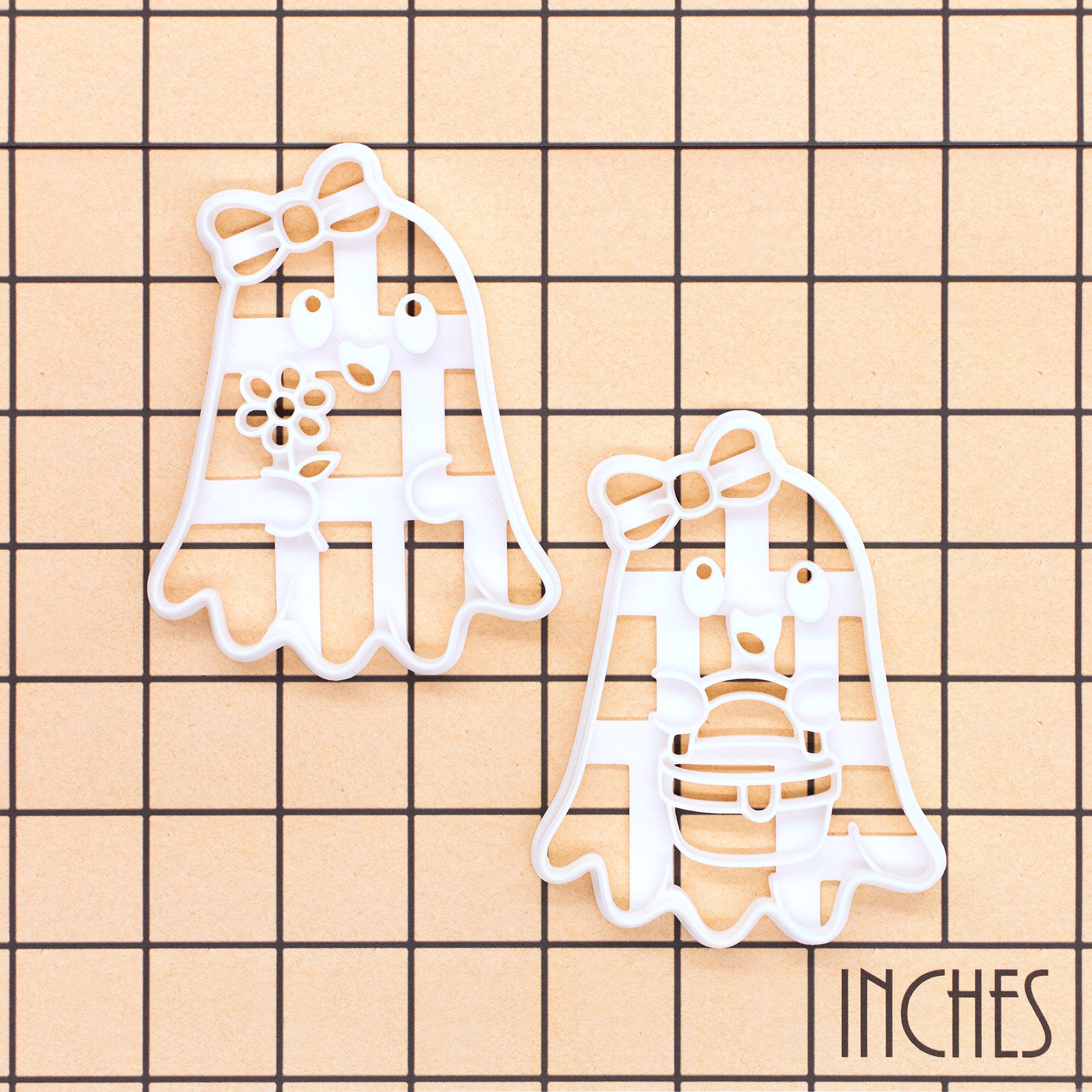 Set of 2 Ghost Cookie Cutters - Flower & Picnic Basket