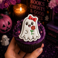 Ghost with Flower Mini Cookie Cutter & Stamp Set
