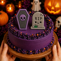Set of 2 Skull Coffin & RIP Tombstone Cookie Cutters