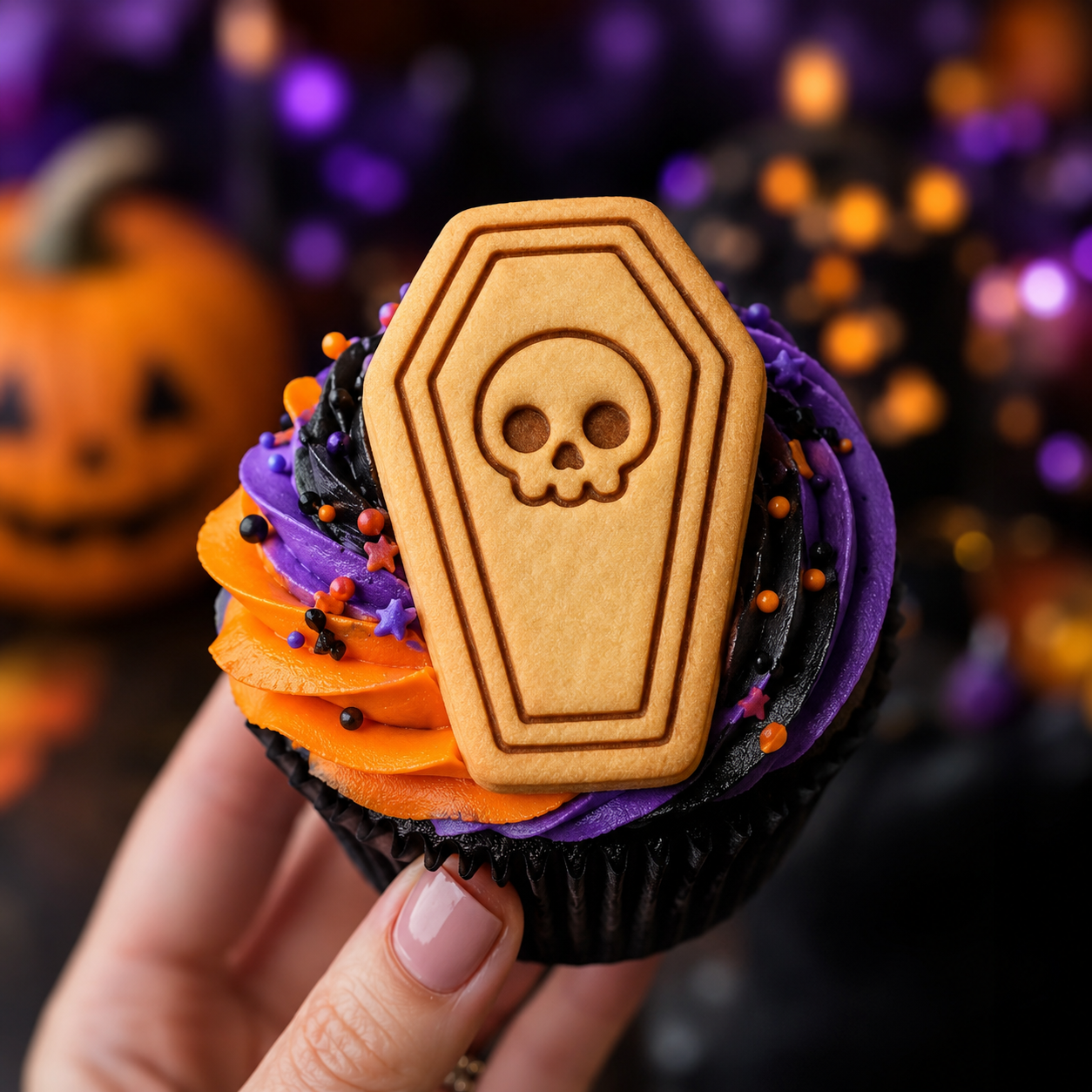 Skull Coffin Mini Cookie Cutter & Stamp Set
