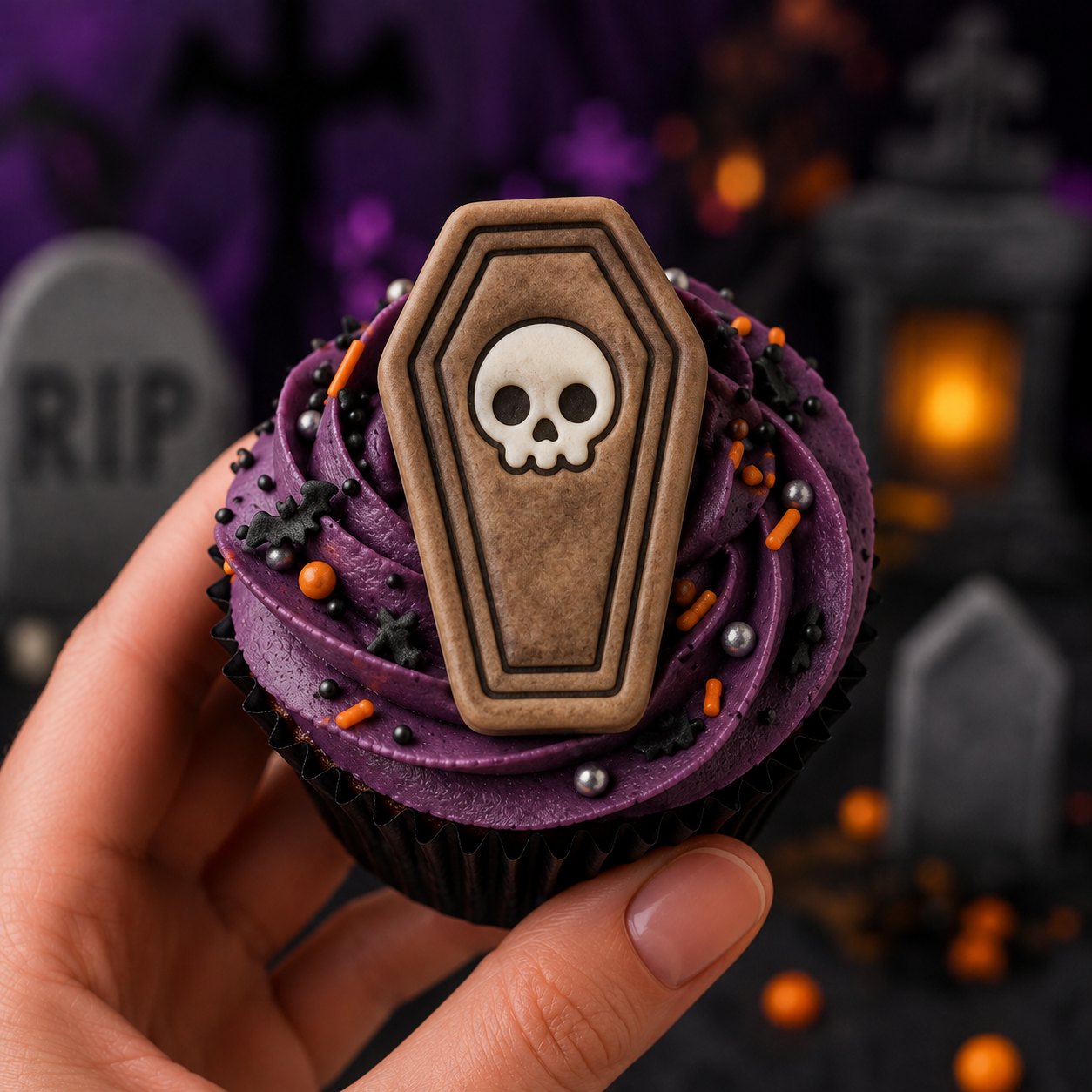 Skull Coffin Mini Cookie Cutter & Stamp Set