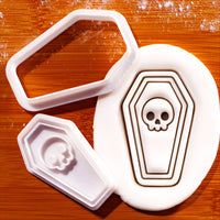Skull Coffin Mini Cookie Cutter & Stamp Set