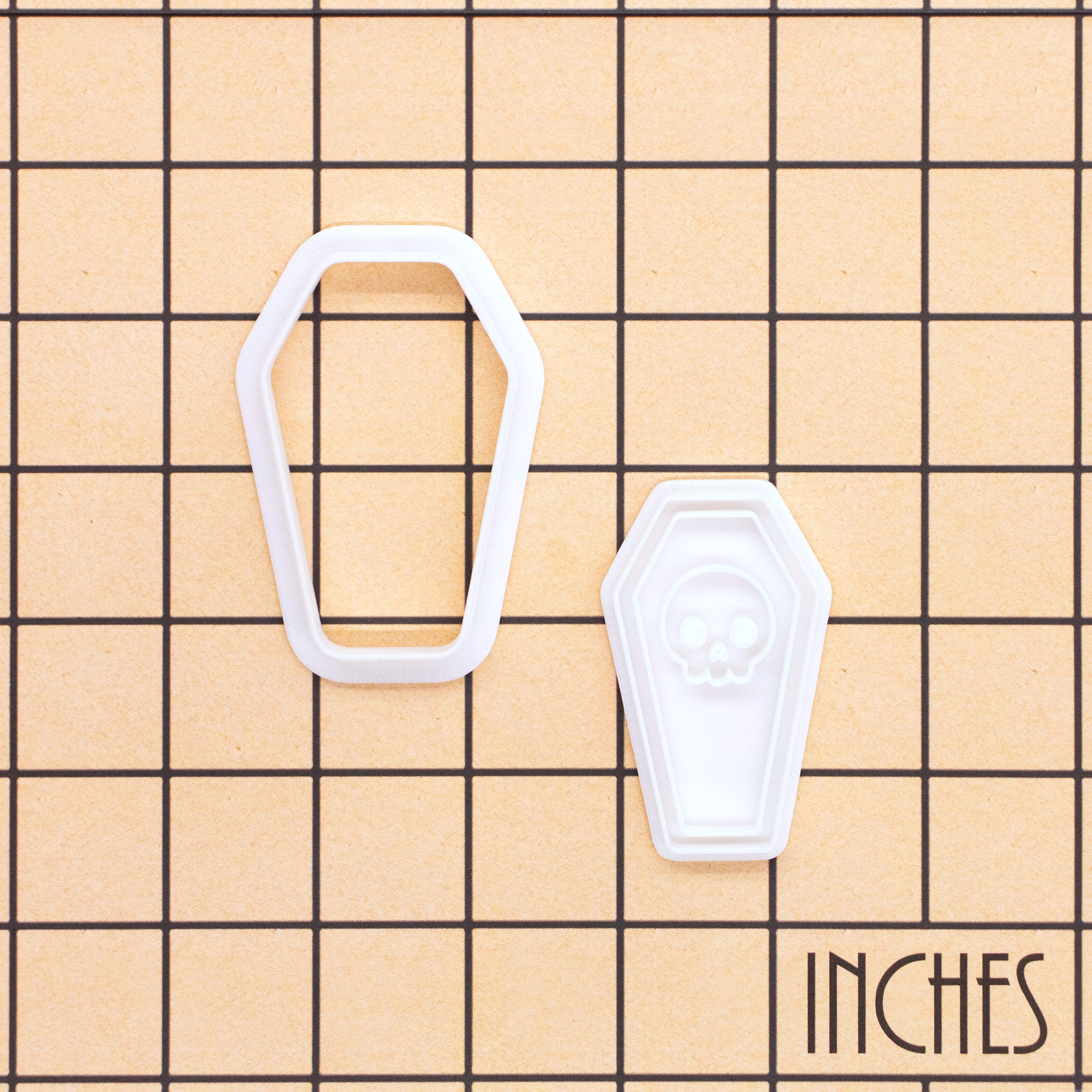 Skull Coffin Mini Cookie Cutter & Stamp Set
