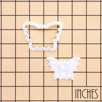 Bat Shaped Bow Mini Cookie Cutter & Stamp Set