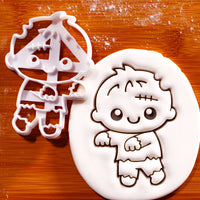 Chibi zombie cookie cutter with embossed fondant impression